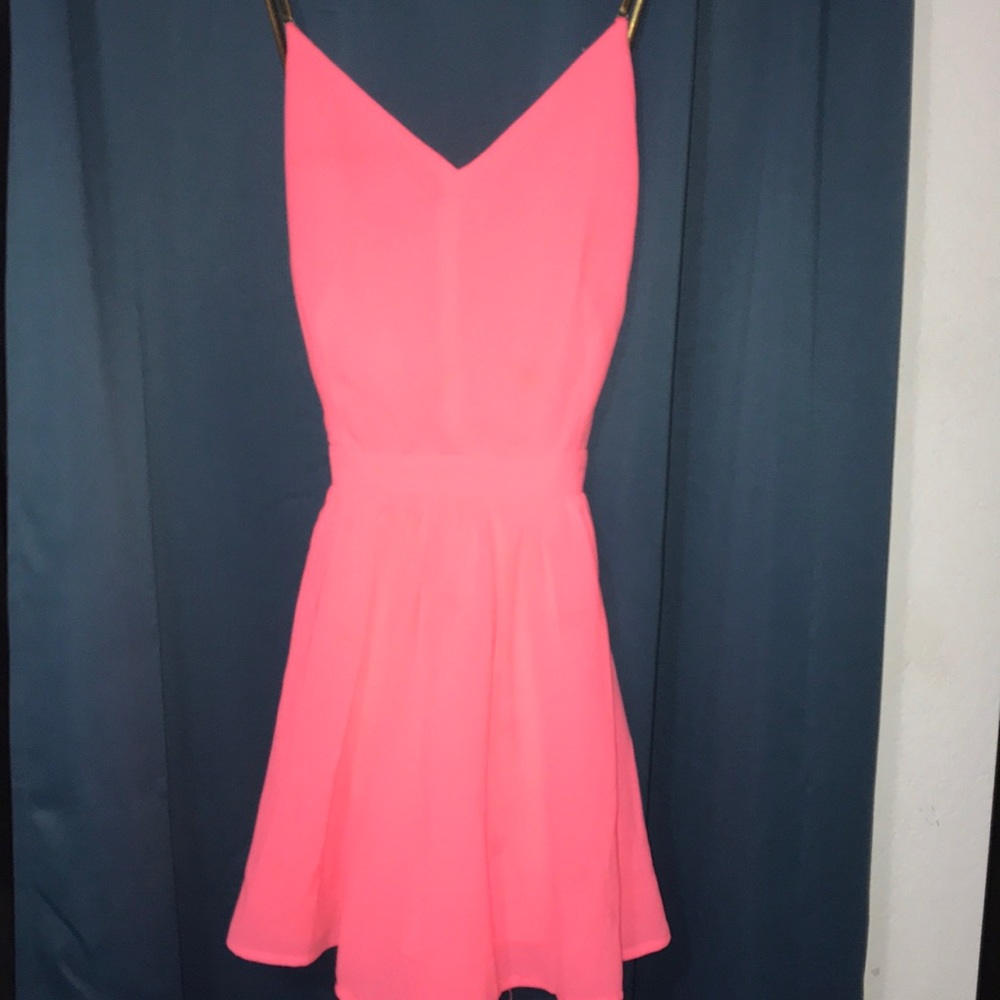 Neon Pink Backless Romper
